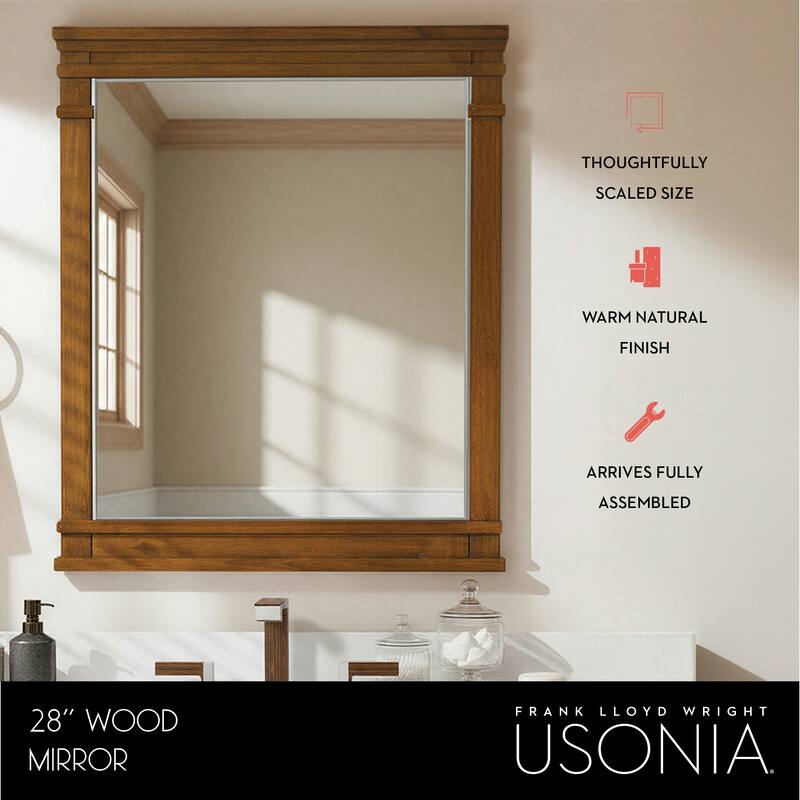 Frank Lloyd Wright USONIA® Harmony 28-inch Wood Mirror