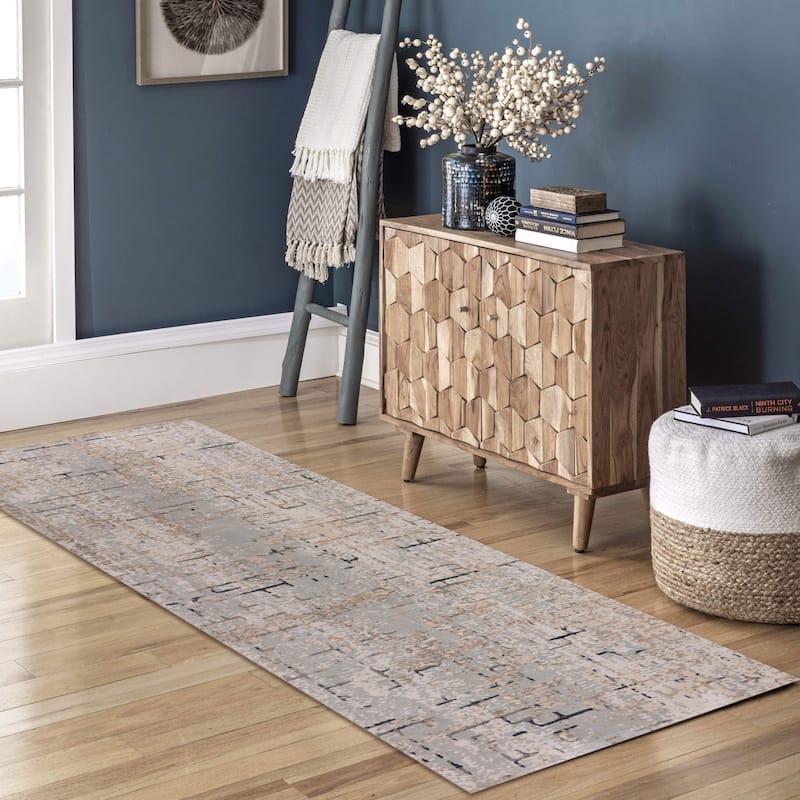 Sevita Grey/Cream/Taupe Geometric Contemporary Area Rug