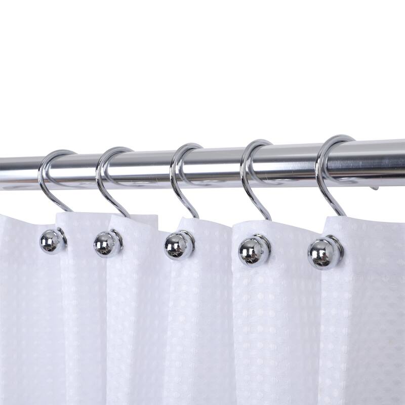 Utopia Alley Shower Hooks - Rust Resistant Shower Curtain Hooks for Shower Curtain or Liner - Set of 12 - Polished Chrome