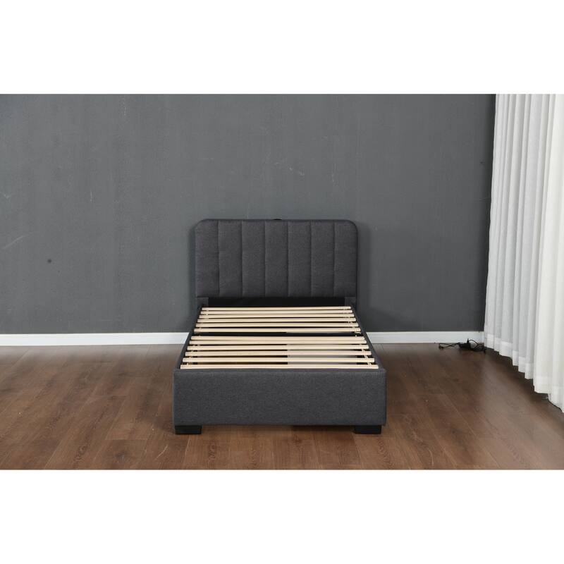 Platm Bed Frame with Storage Drawers and Headboard with USB