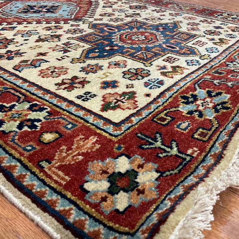 HERAT ORIENTAL Hand-knotted 2'7 x 11'9 Indo Karaja Wool Runner - 2'7" x 11'9"