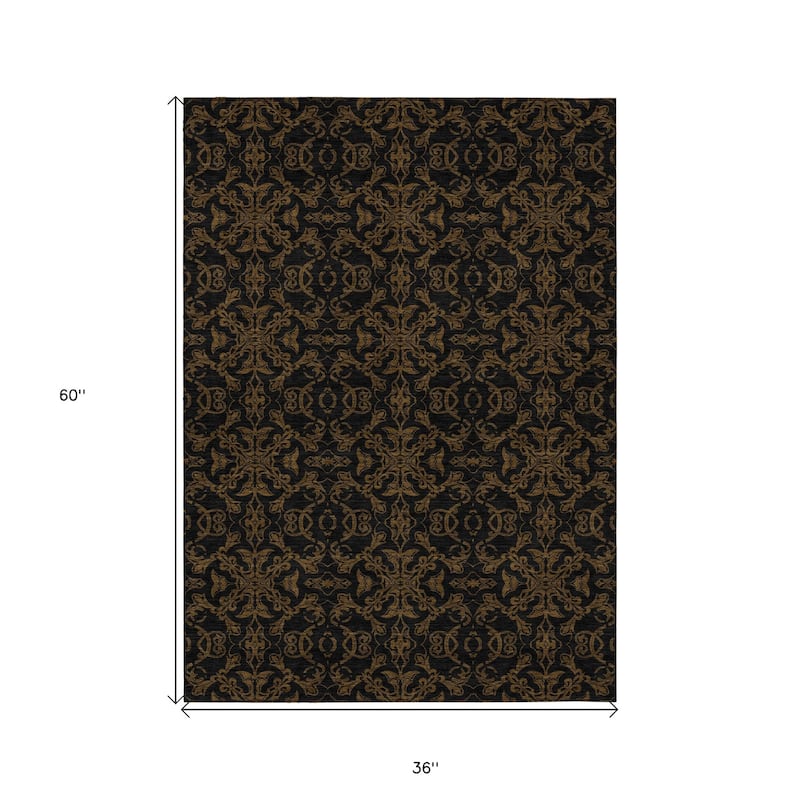 HomeRoots Medallion Transitional Rectangle Outdoor Rug