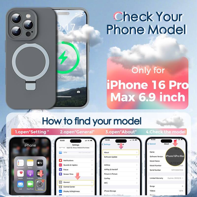 iPhone 16 Pro Max Case, Liquid Silicone,Moisturizing Factor,Extreme Soft Slim Phone Case with Stand Compatible with MagSafe 6.9"