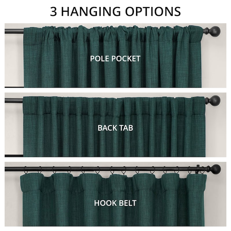 Exclusive Fabrics Textured Faux Linen Extra Wide Room Darkening Curtains for Bedroom & Living Room Curtains (1 Panel)