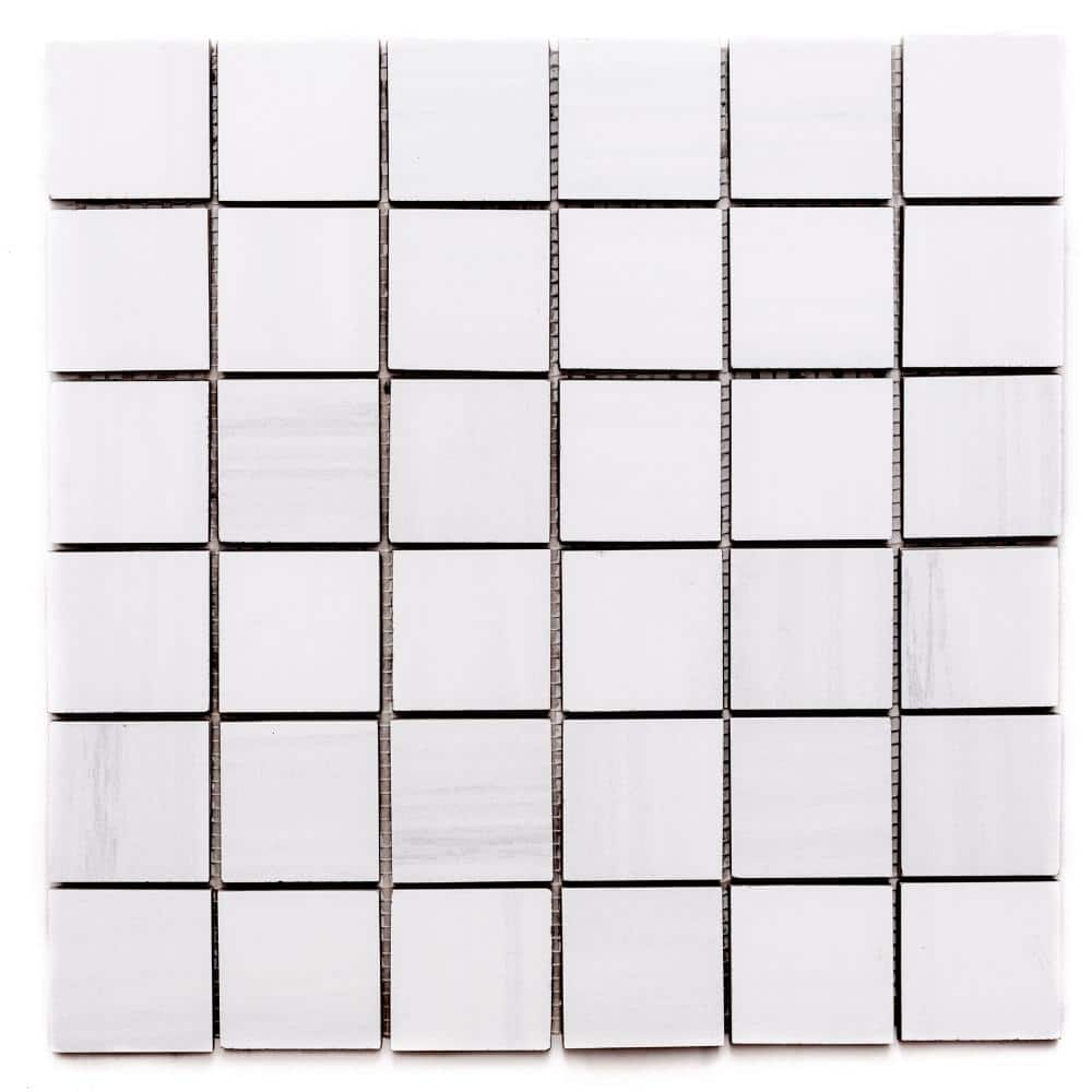 Soho 2x2 Matte Marble Look Porcelain Grid Mosaic Tile - Floor, Wall, Backsplash
