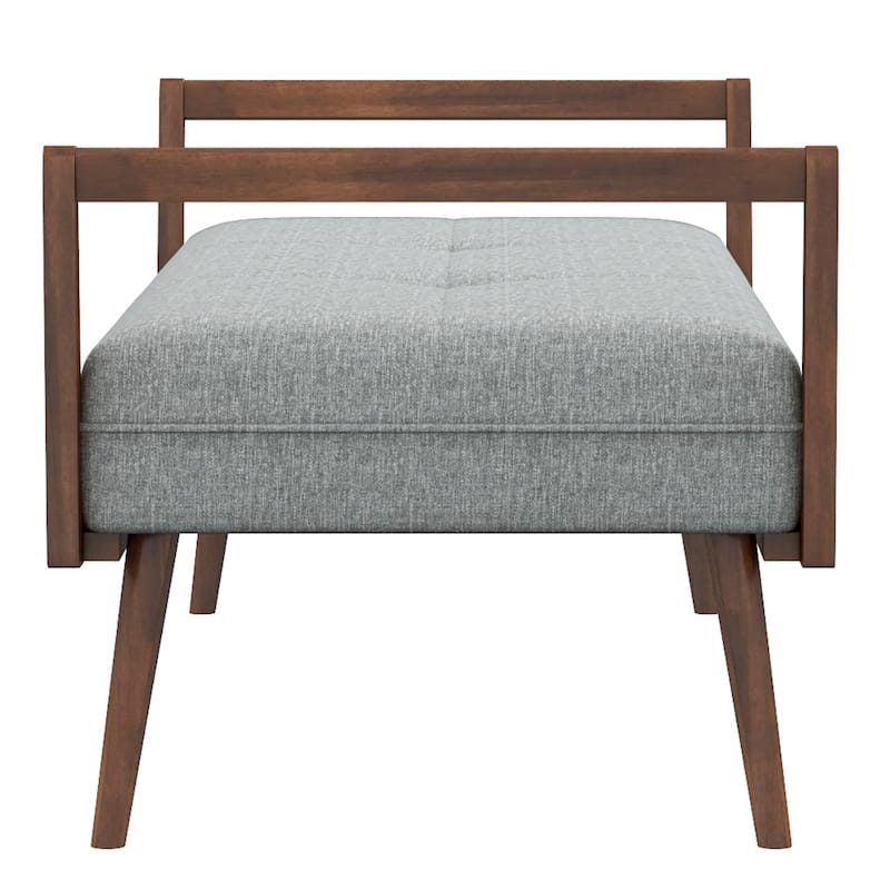 GDFStudio - Cora Modern Mid-Century 51" Upholstered Bench with Biscuit Tufting & Wood Base - 51.2"W