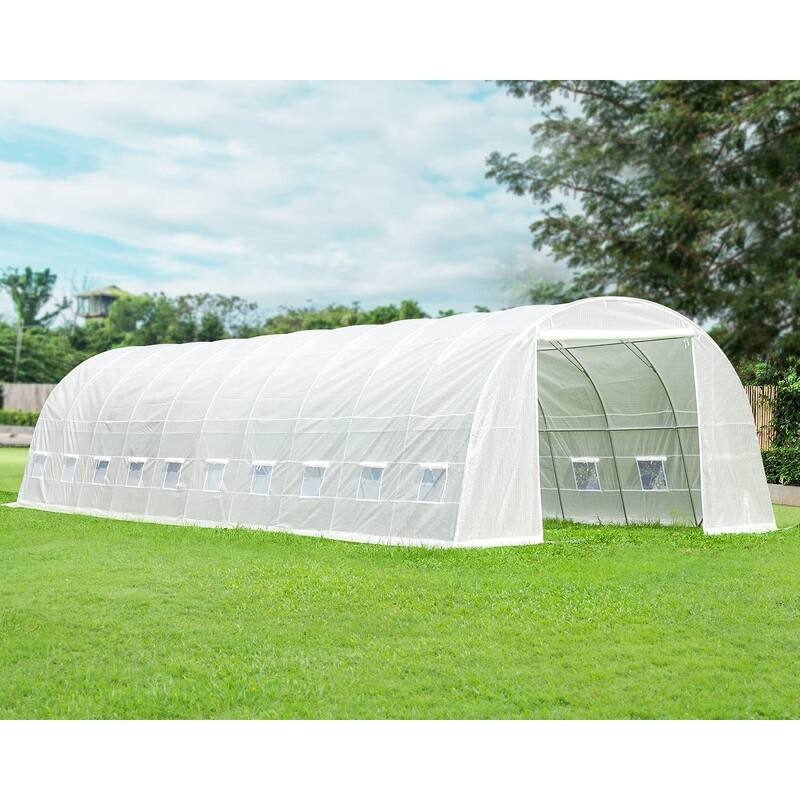 EROMMY Large Walk-in Greenhouse, Portable Greenhouse with 2 Roll-up Zippered Doors&20 Screen Windows, Tunnel Garden Plant