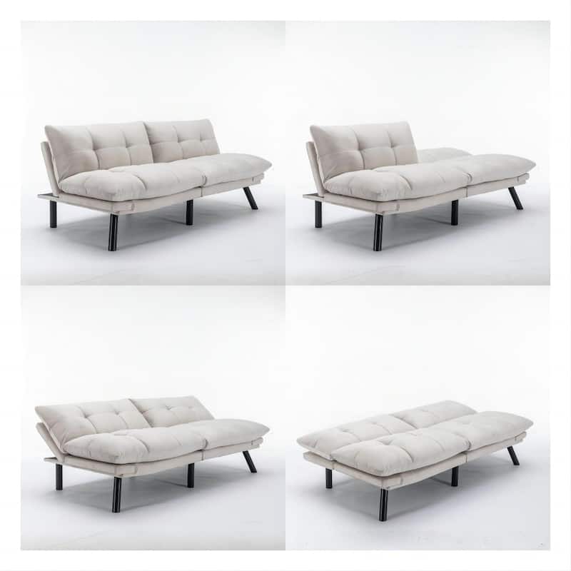 Folding Sofa Bed - Modern 2-Seater with Smooth Upholstery
