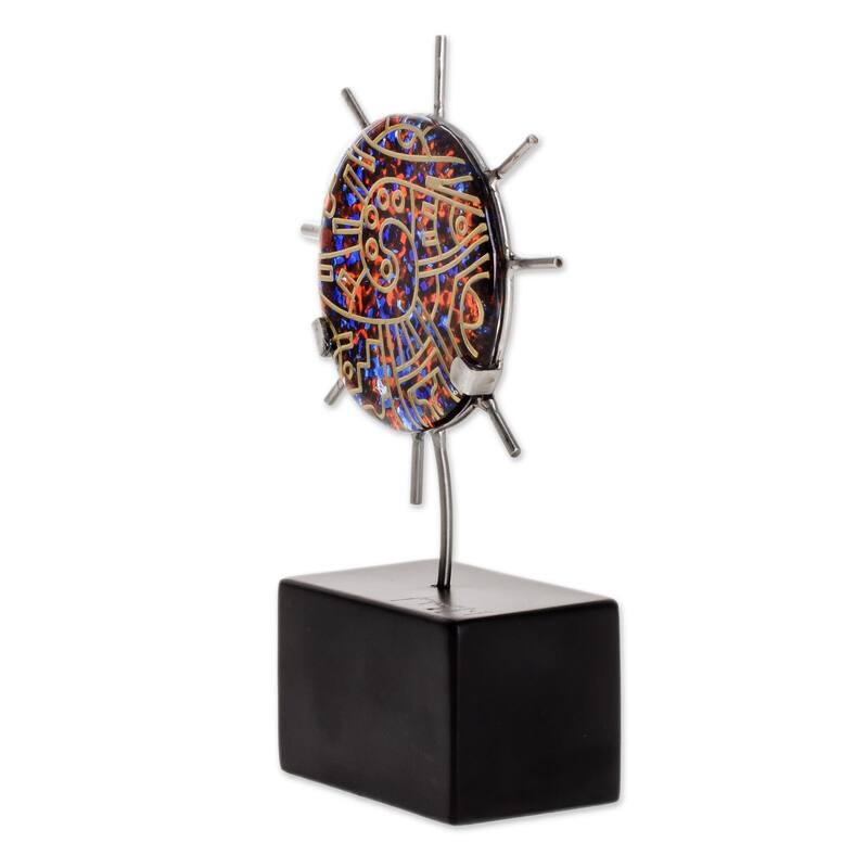 Novica Handmade Magic Sun Art Glass Sculpture