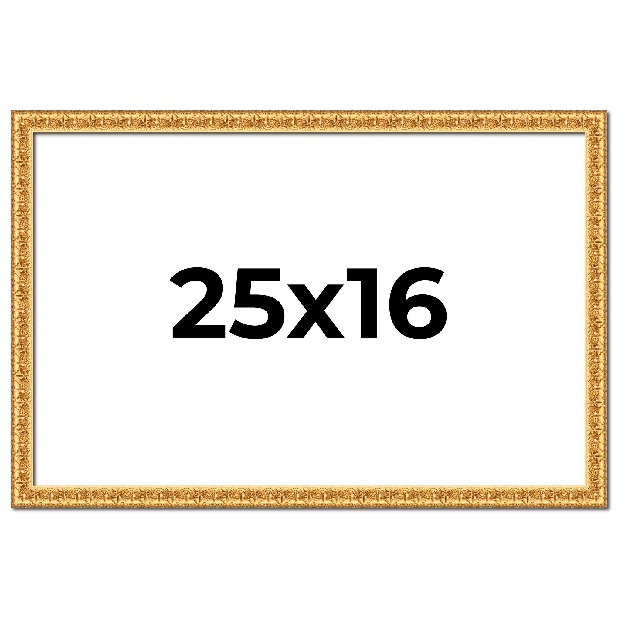 25x16 Frame Gold Real Wood Picture Frame Width 1 inches | Interior