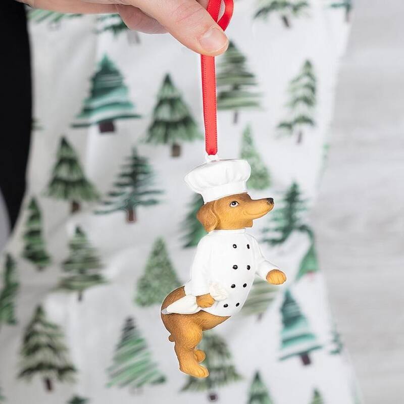 Chef Dog Ornament - Resin - Multi