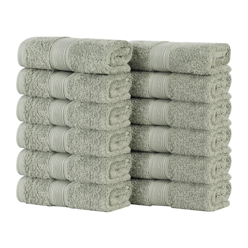 Superior Oregon Organic Cotton Solid Face Towel/Washcloth, Set of 12