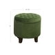 preview thumbnail 4 of 11, Carbon Loft Hackback Velvet Forest Green Round Storage Ottoman