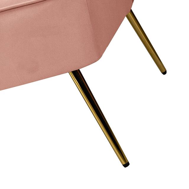 HULALA HOME Monica Modern Velvet Tufted Loveseat with Metal Legs