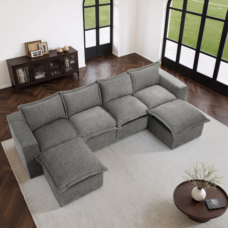 Comfy Cloud Couch Plush Modular Sectional Sofa For Living Room