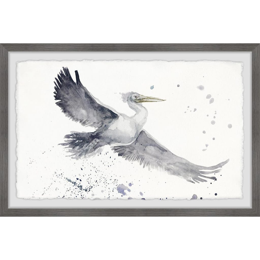 Flying Seagull Framed Wall Art, Coastal Serenity - Tranquil Ocean-Inspired Wall Décor