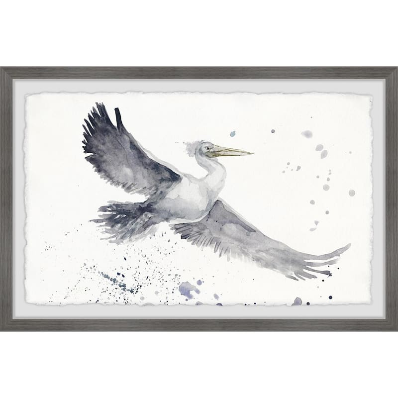Flying Seagull Framed Wall Art, Coastal Serenity - Tranquil Ocean-Inspired Wall Décor