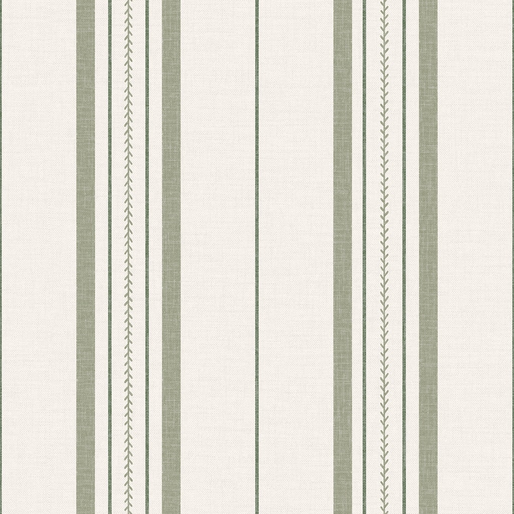 NuWallpaper Brownstone Boys Townhouse Stripe Ivy Peel and Stick Wallpaper - N/A