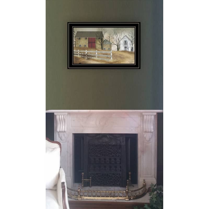 TrendyDecor4U Traditional "The Old Stone Barn" Framed Print Wall Art by Billy Jacobs