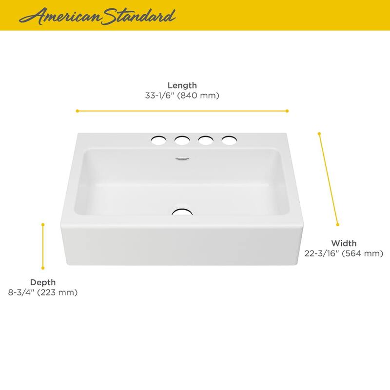 American Standard Delancey 33-1/16" Farmhouse Single Basin Cast Iron