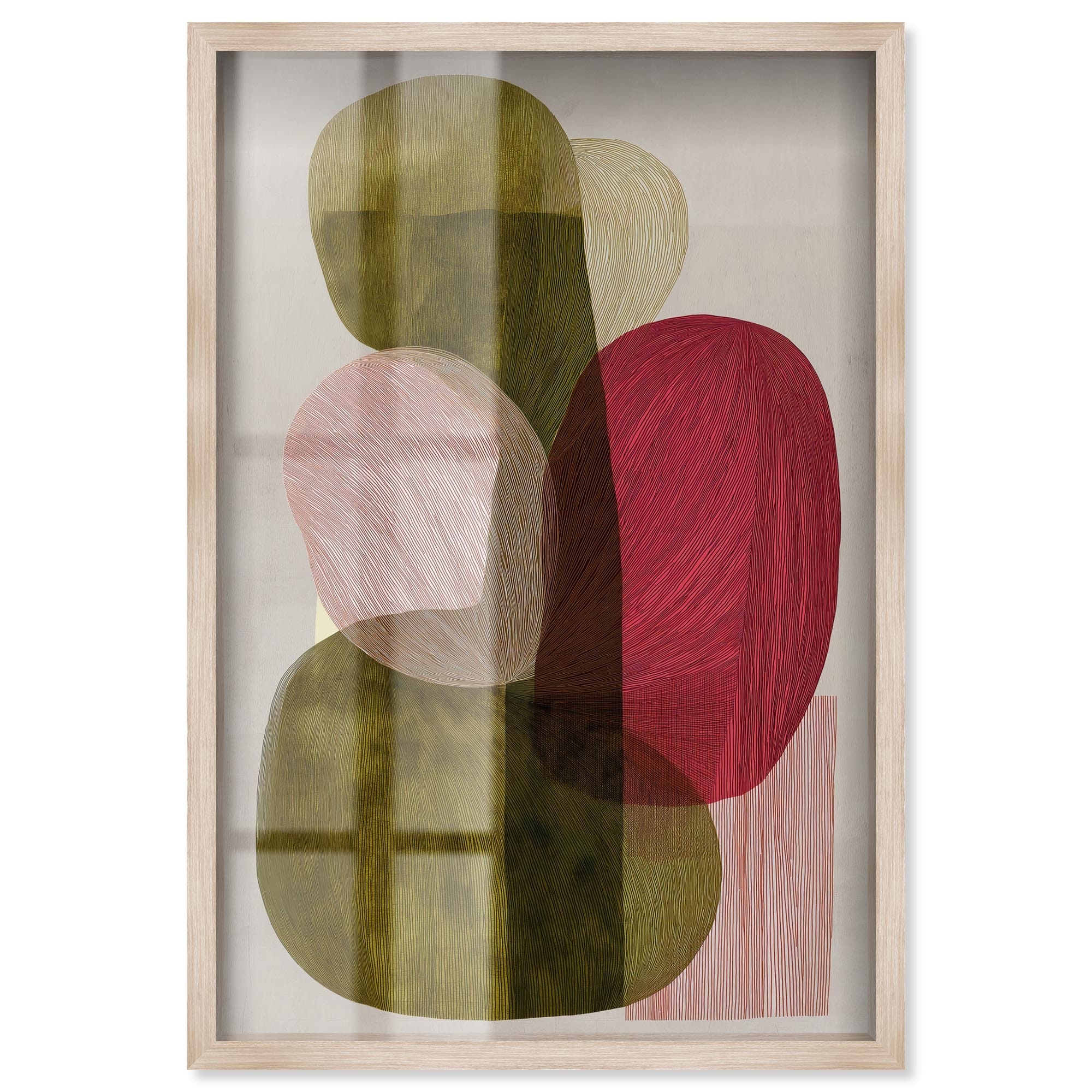 Overlapping Forms IV Living Room Decor Shadowbox Print by Art Remedy
