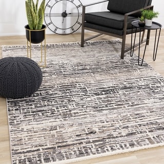 Eva Collection - Pixelated Beige/Grey Rug - 5'3