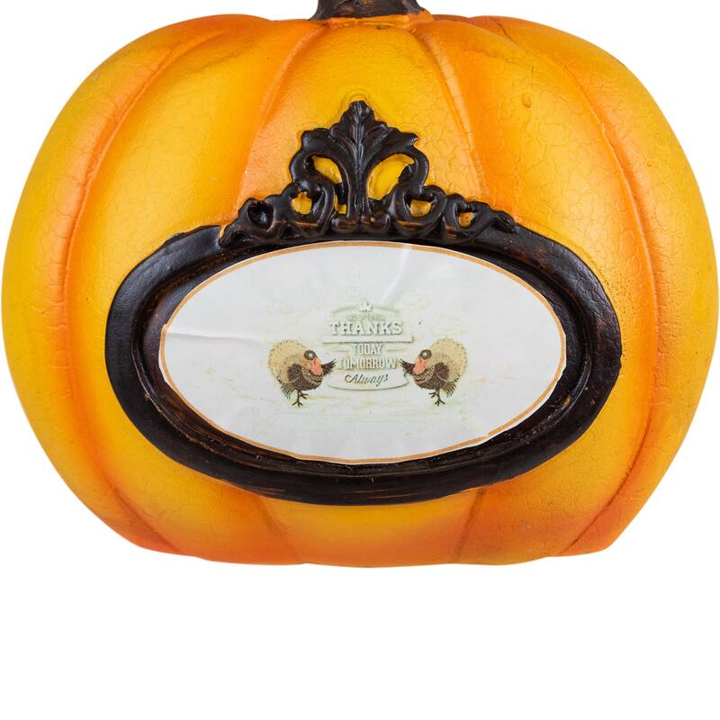 "Thanks, Today, Tomorrow, Always" Fall Harvest Pumpkin Decorations - 5.5" - Set of 3