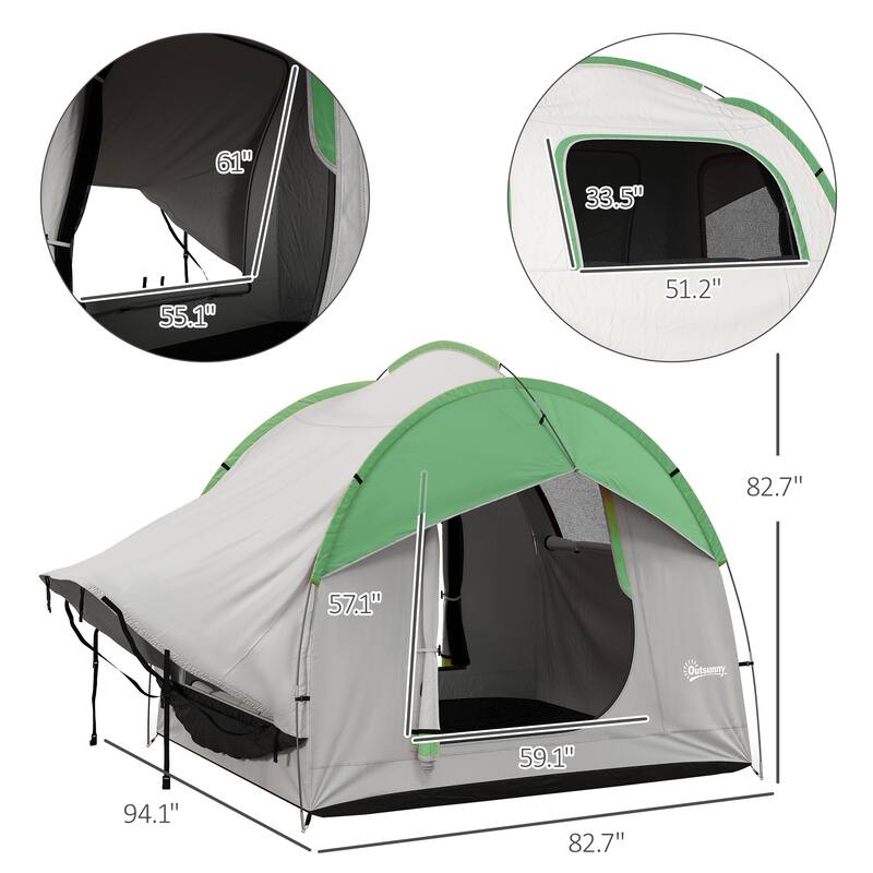 Outsunny SUV Tent, 2000mm Waterproof Truck Tent with 3 Doors and Mesh Window