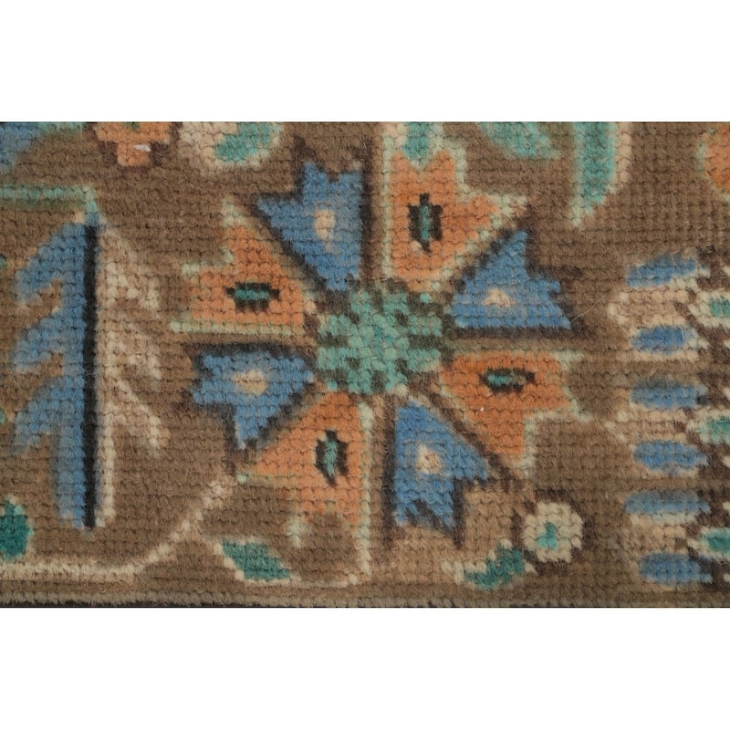 Hand Knotted Oriental 100% Wool Carpet Traditional Floral Peach Tabriz Area Rug - 9' 2'' X 6' 3''