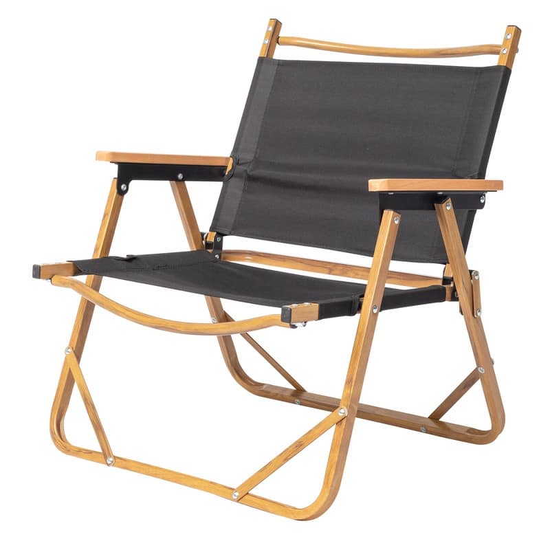 Single Aluminum Frame Wood Grain Spray Paint Camping Chair