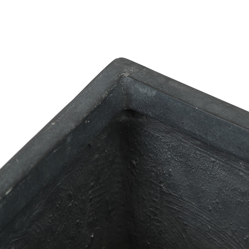 Grey Stone Finish Tall Tapered Square MgO Planter (Set of 2)