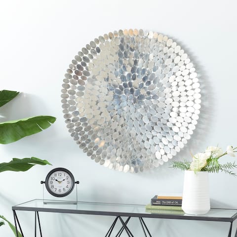 Silver Stainless Steel Glam Wall Decor Ornamental 1 x 31 x 31 - 31 x 31 x 1