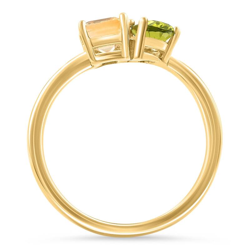 1 1/2Ct Toi Et Moi Peridot & Citrine 2-Stone Ring Gold