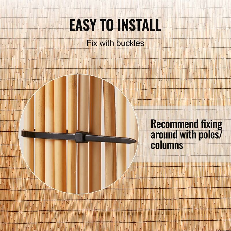 Natural Reed Backyard Landscaping Privacy Blind Fencing Screen Ideal for Outdoor Use - 13.3 ft x 3.3 ft