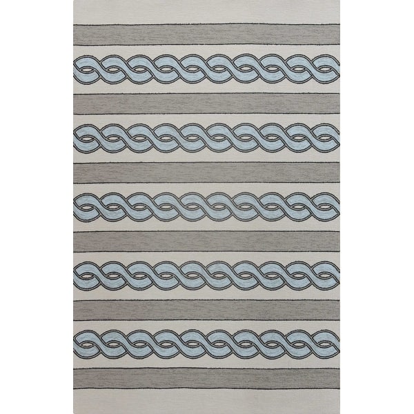5'X7' Ivory Spa Hand Hooked Uv Treated Cable Stitch Indoor Outdoor Area Rug 5'X7' Ivory Spa Hand Hooked Uv Treated Cable Stitch Indoor Outdoor Area Rug