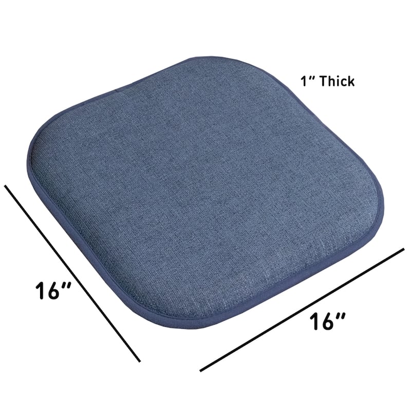 Sweet Home Collection Alexis Memory Foam Non Slip Back Chair Pad Cushion - 16"x16"