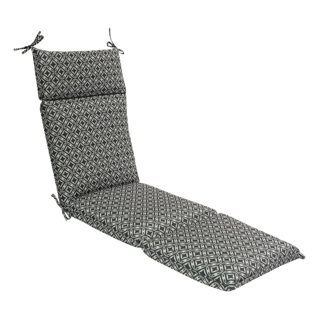 Decor Therapy Outdoor Patio Chaise Cushion in Black & Biscuit Geo