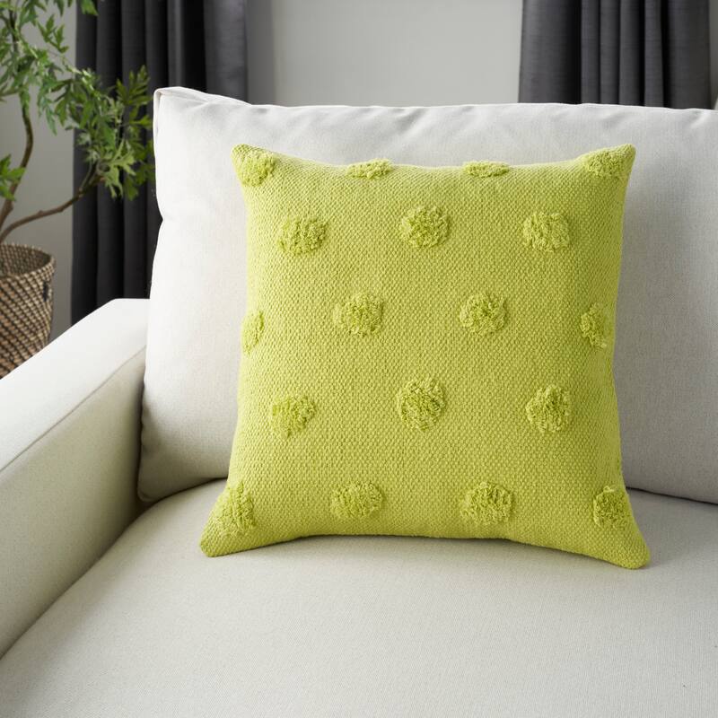  Mina Victory Life Styles Tufted Dots Solid Textured 18" x 18" Indoor Throw Pillow 