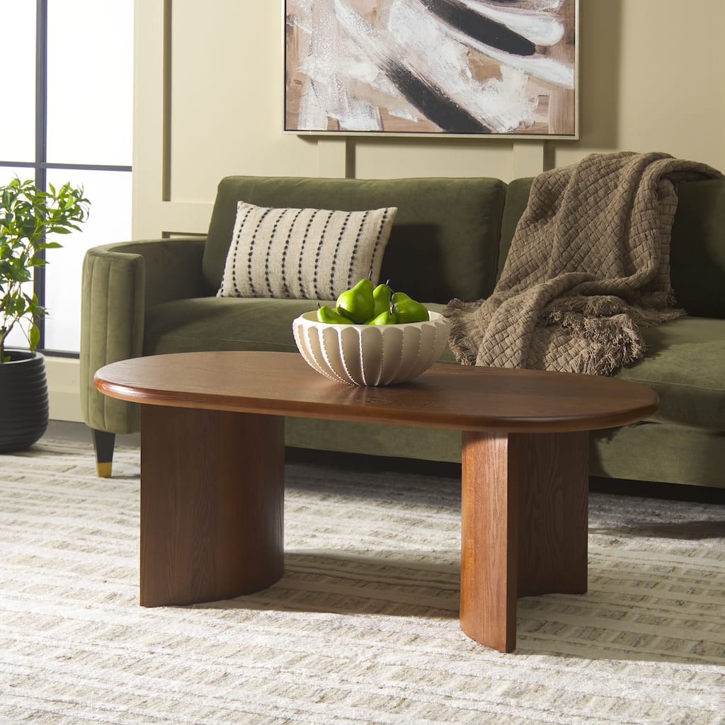 SAFAVIEH Osai Oval Top Coffee Table, Fully Assembled - 47"W x 23"D x 18"H
