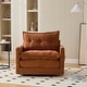 preview thumbnail 30 of 47, GALDWIN Chenille Upholstered 360°Degree Swivel Mid Century Modern Arm Chair for Living Room Brown