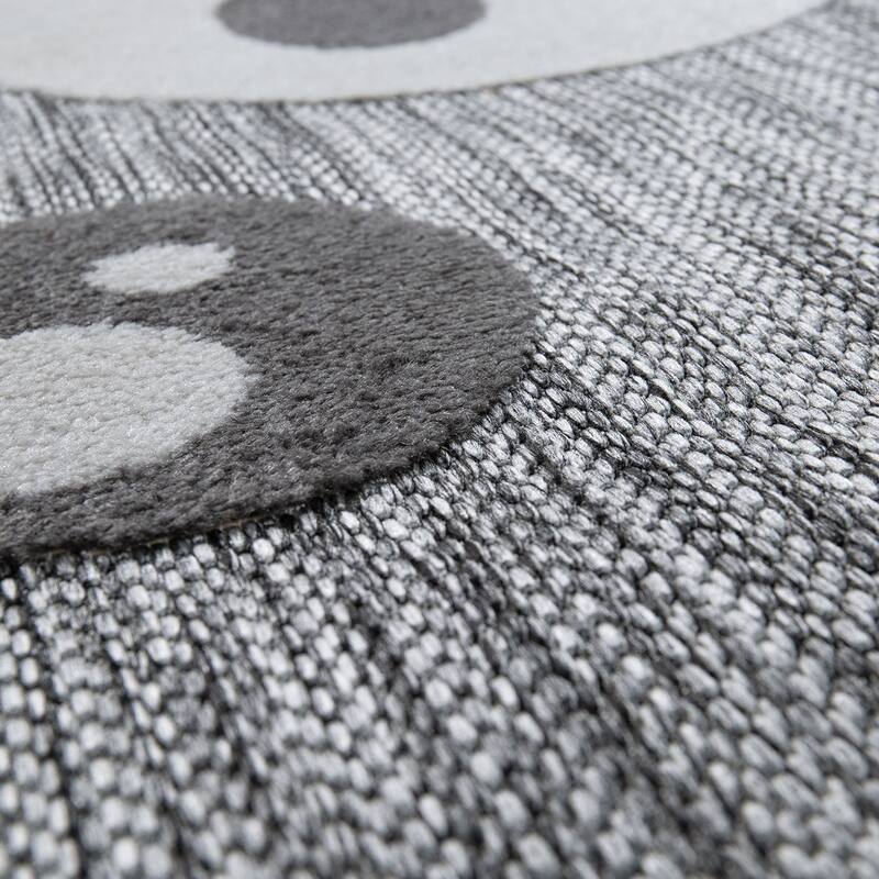 Animal Motif Kids Rug with Cute Llama Children Play Mat in Grey