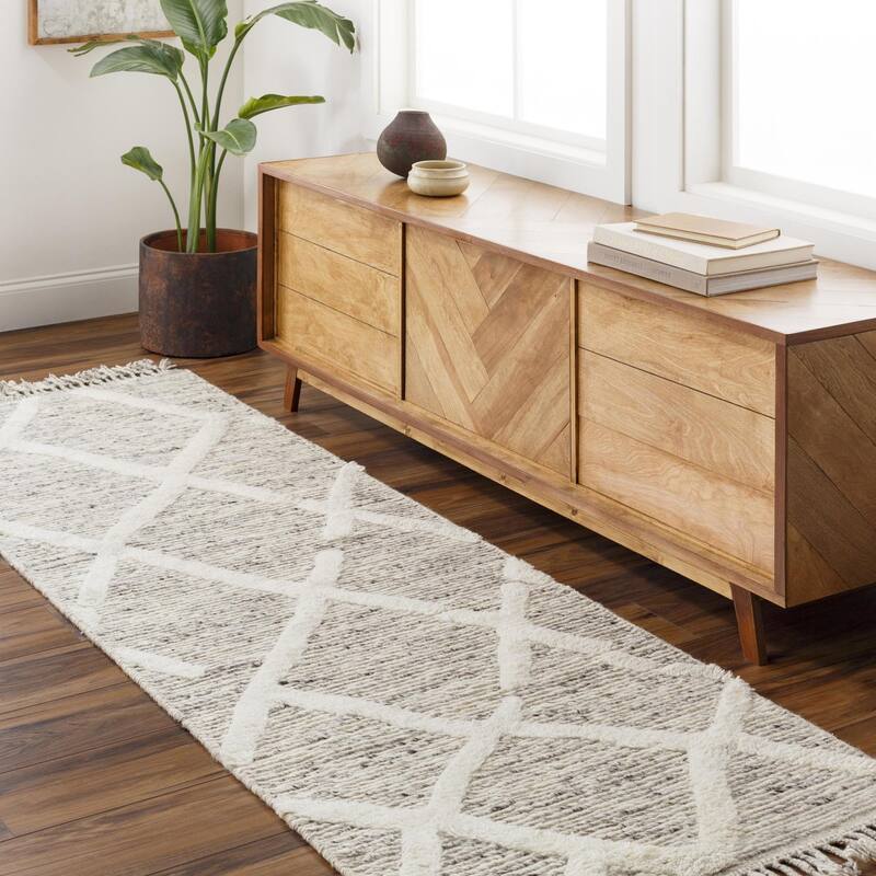 Fugate Moroccan Area Rug - 2' 6" x 8' - Medium Gray