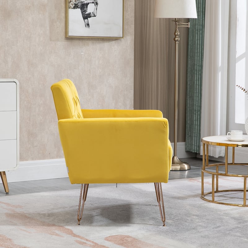 Modern Velvet Single Reading Chairs with Arm Set of 2