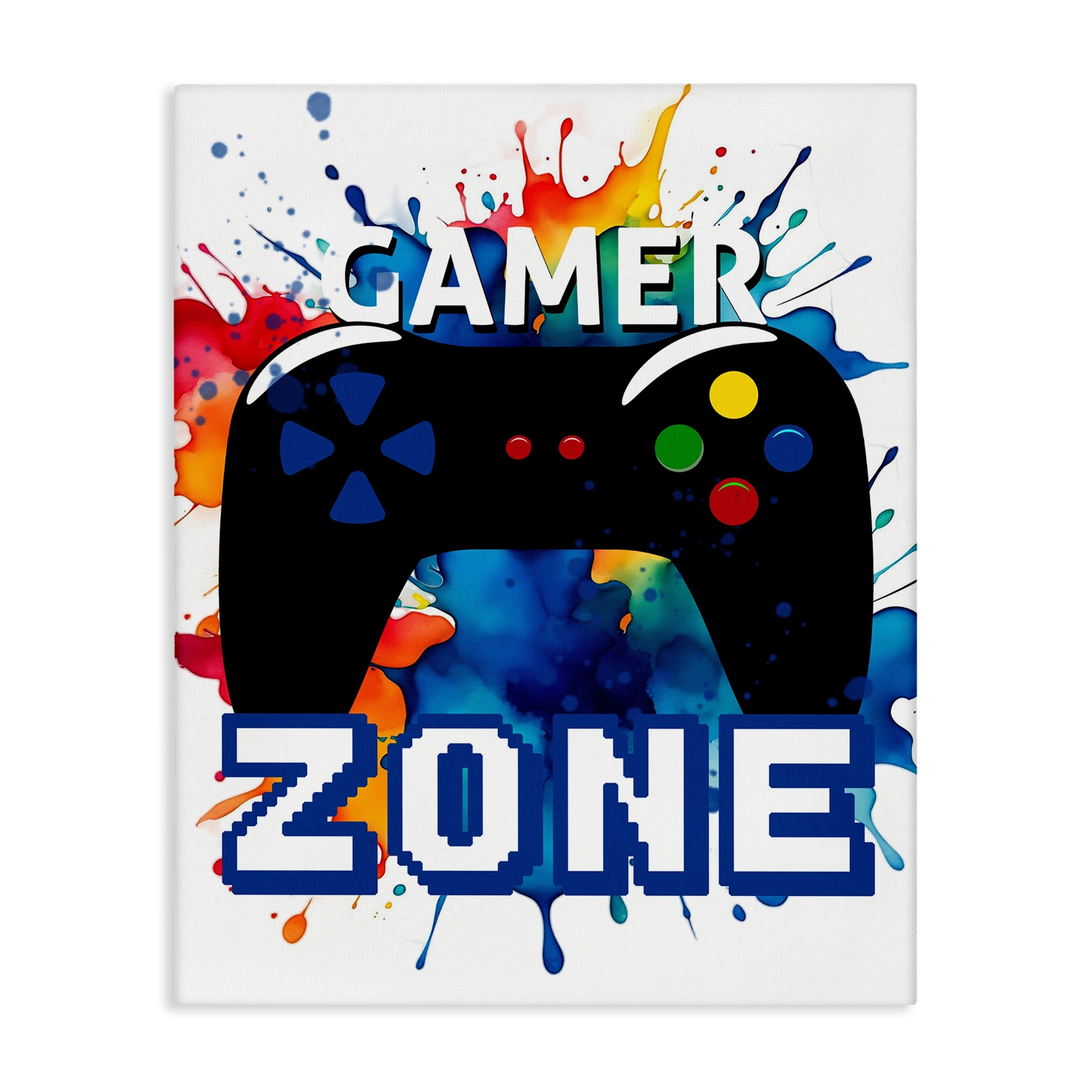 Stupell Vivid Modern Gamer Zone Canvas Wall Art Design By Kim Allen