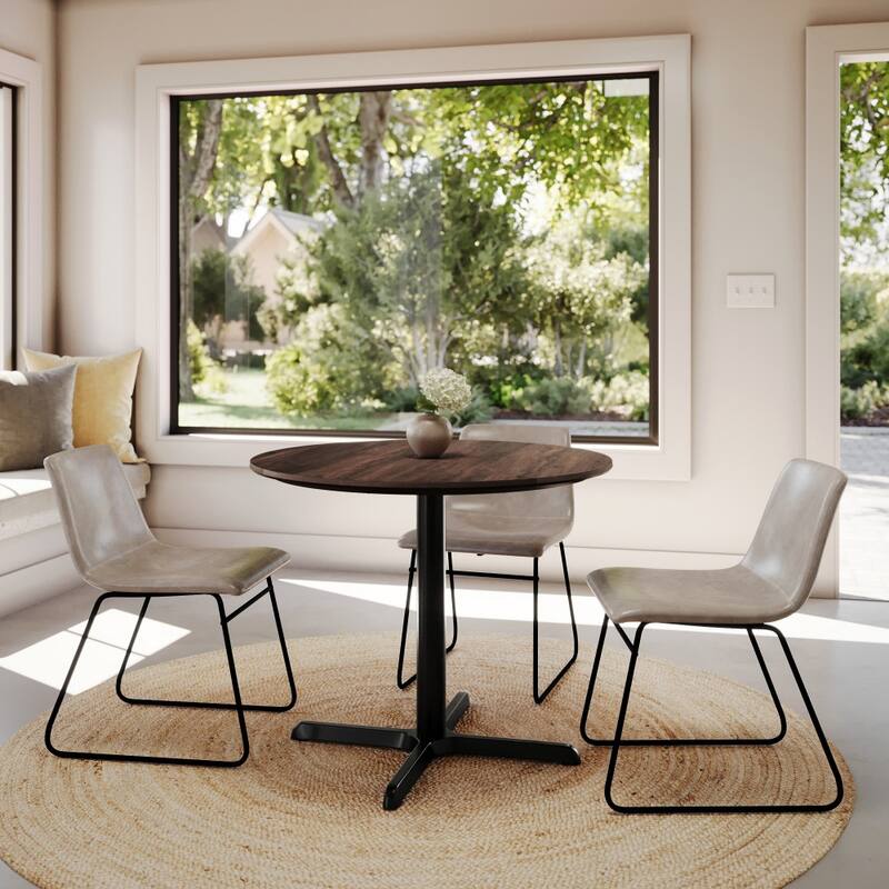 Commercial HPL Tabletop with Table Height Crisscross Base - 36"W x 36"D x 29.5"H