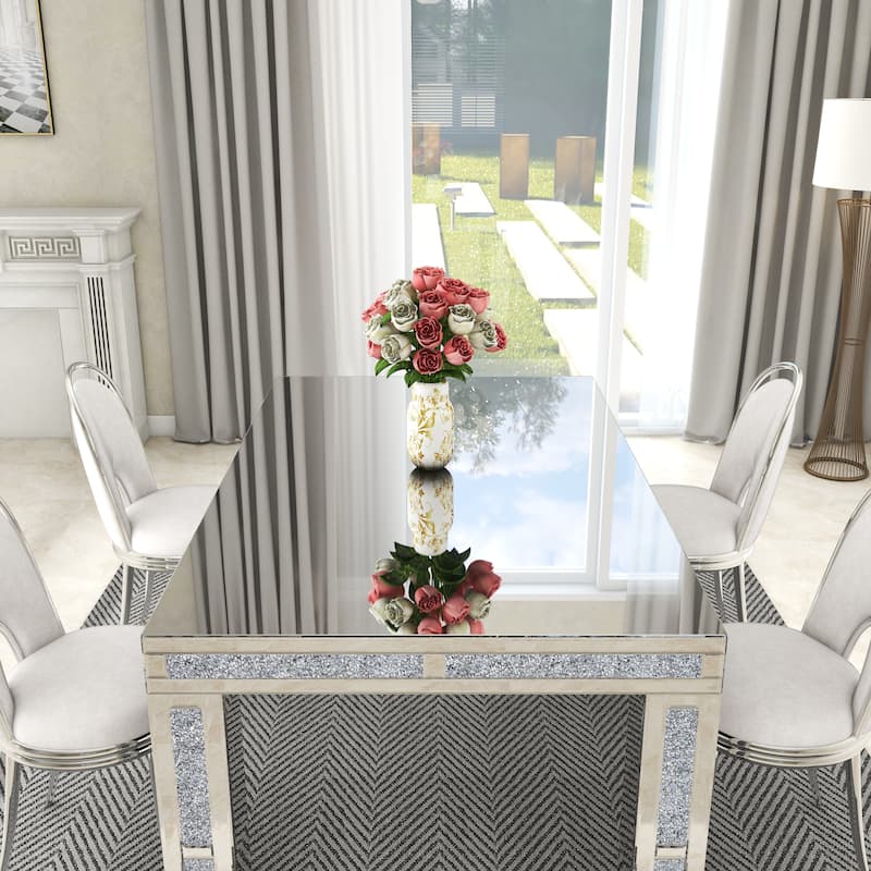Rectangular Dining Table with Crushed Diamond