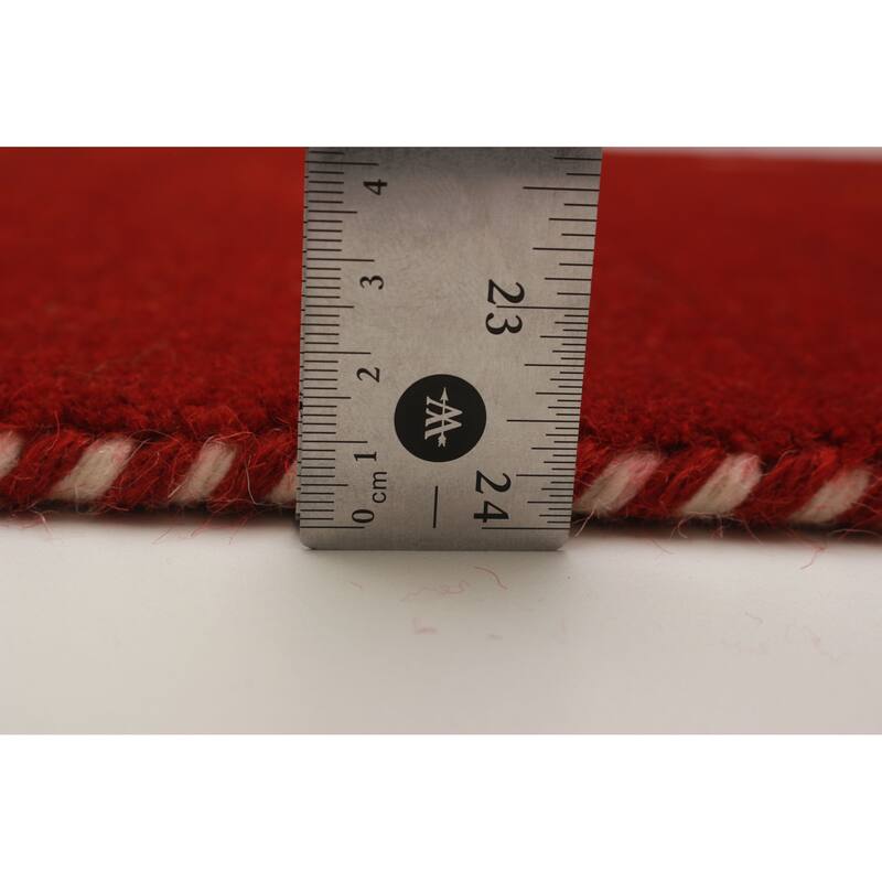 Kashkuli Gabbeh Red Rug 1'11" x 5'10" - 1'11 x 5'10