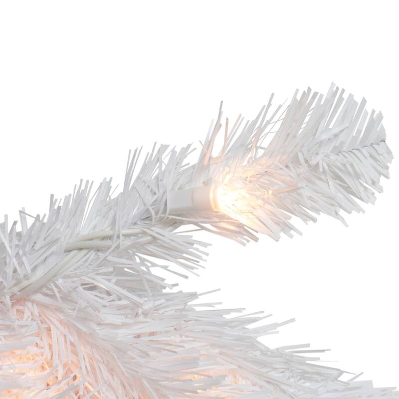 White Snow White Pine Artificial Christmas Wreath 6-Foot Clear Lights