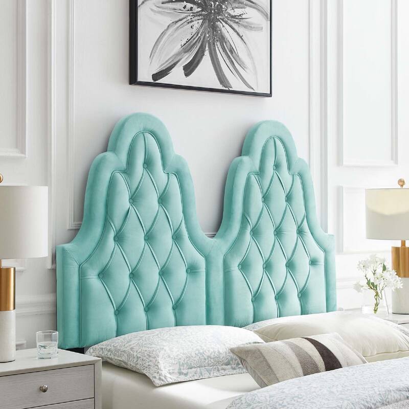 Augustine Tufted Performance Velvet Headboard, King/California King