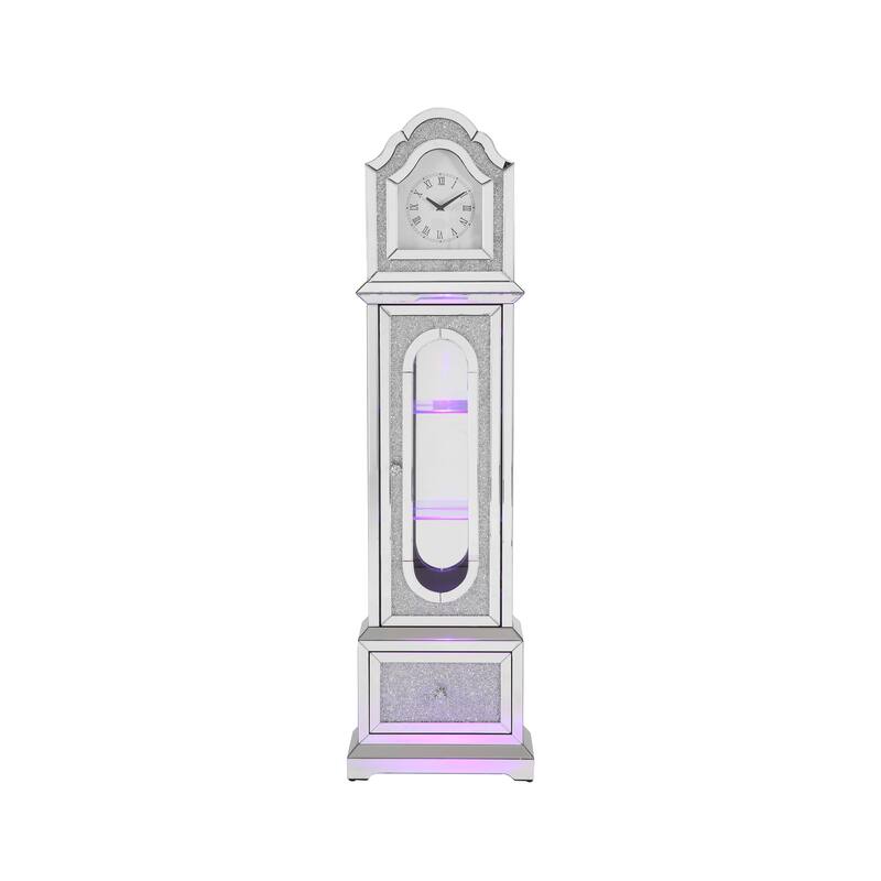 Grandfather Clock with LED Mirrored and Faux Diamonds, Glam Large